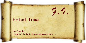 Fried Irma névjegykártya